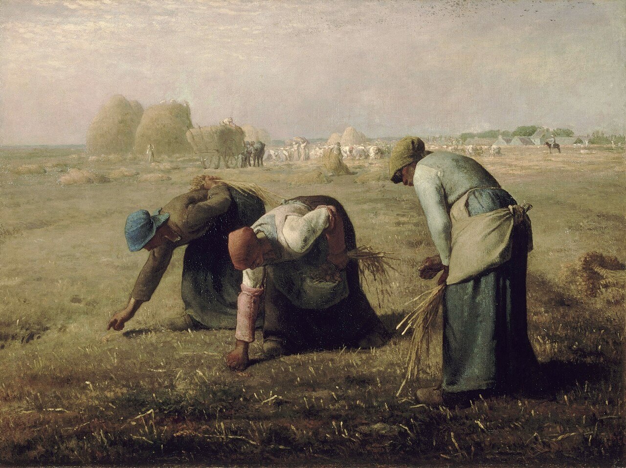밀레 〈이삭 줍기〉(1857), 오르세 미술관. 1889년 〈만종〉 경매 뒤 이 그림도 30만 프랑에 팔렸다.